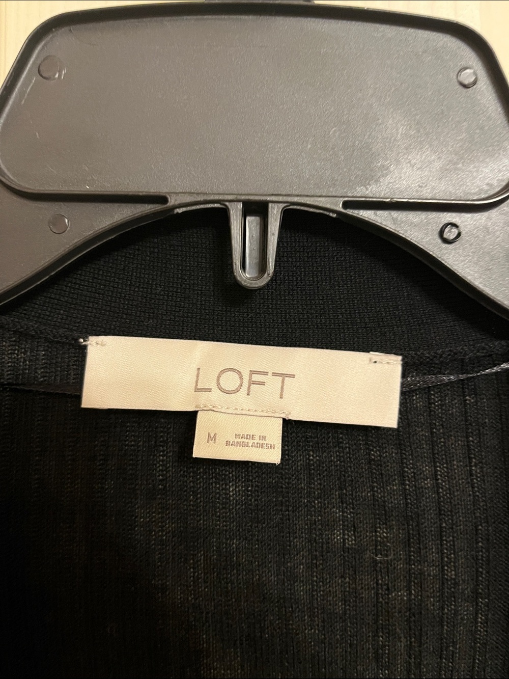 LOFT Black Long Ribbed Open Cardigan - Picture 2 of 5